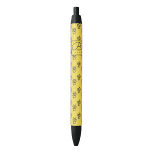 Monogram geel zomerkamer voor bijen zwarte inkt pen