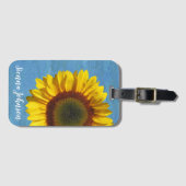 Monogram geel zonnebloem Bagagelabel (Voorkant (horizontaal))