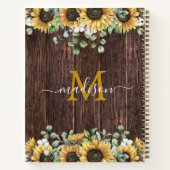 Monogram Geel Zonnebloem Bruin Hout Recept Boek (Achterkant)