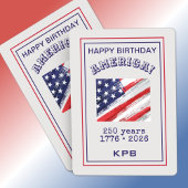 Monogram Gefeliciteerd Amerika Landelijk Vlag VS Pokerkaarten