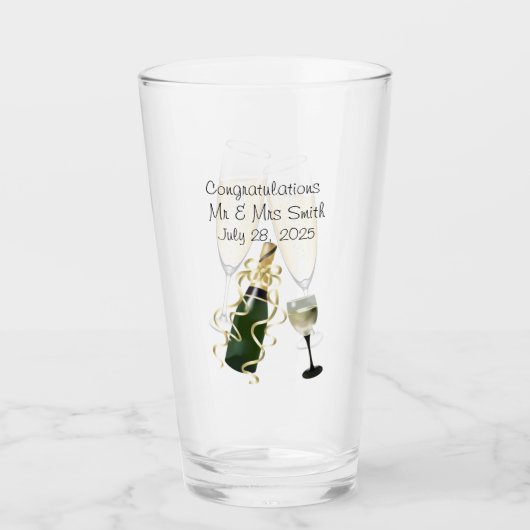 Monogram Gefeliciteerd Glass Cup Glas (Voorkant)
