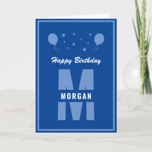 Monogram Gefeliciteerd Verjaardag Elke Leeftijd Bl Kaart