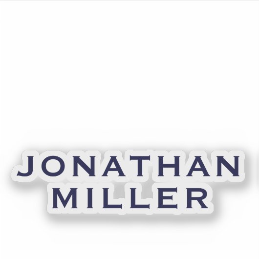 Monogram geïndividualiseerde Navy Blue Modern Name Sticker (Voorkant)