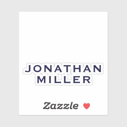 Monogram geïndividualiseerde Navy Blue Modern Name Sticker (Vel)