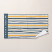 Monogram gekleurde lijnen Elegant Stijlvol Bad Handdoek (Handdoek)