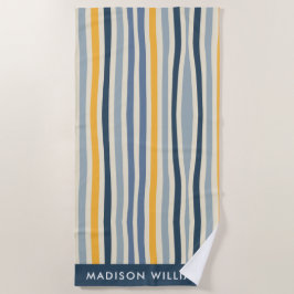 Monogram gekleurde lijnen Elegant Stijlvol Strandlaken