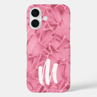 Monogram gekraakt patroon iPhone 16 hoesje