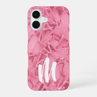 Monogram gekraakt patroon iPhone 16 hoesje