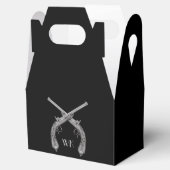 Monogram Gekruiste Pistolen Zwart Bedankdoosjes (Geopend)