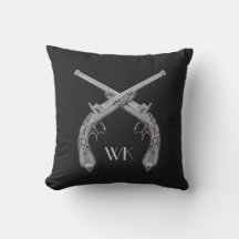Monogram Gekruiste Pistolen Zwart