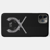 Monogram gekruiste pistolen zwart Case-Mate iPhone case (Achterkant (horizontaal))