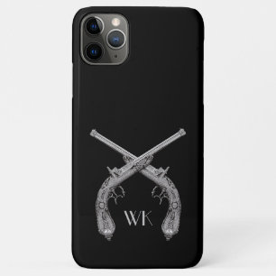 Monogram gekruiste pistolen zwart Case-Mate iPhone case