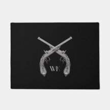 Monogram gekruiste pistolen zwart