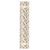 Monogram gekrulde kerst bloem medium tafelloper (Voorkant)