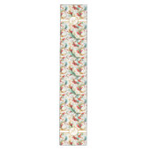 Monogram gekrulde kerst bloemen medium tafelloper (Voorkant)