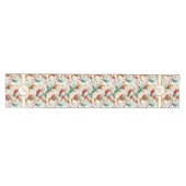 Monogram gekrulde kerst bloemen medium tafelloper (Horizontaal)