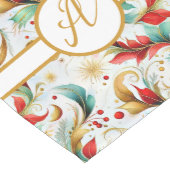 Monogram gekrulde kerst bloemen medium tafelloper (Hoek)