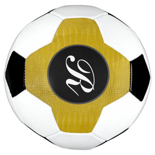 Monogram gele alligator textuur print voetbal (Gedraaid)