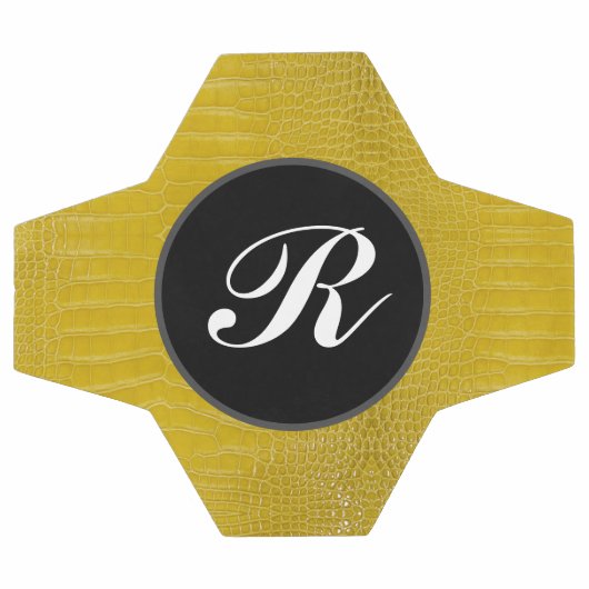 Monogram gele alligator textuur print voetbal (Enkel)