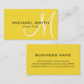 Monogram Gele bananenachtergrond Visitekaartje (Voorkant / Achterkant)