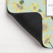 Monogram Gele Blauwe Zonnebloemen Muismat (Hoek)