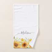 Monogram Gele Bloem Zonnebloem Bloemen Botanisch Bad Handdoek (Handdoek)