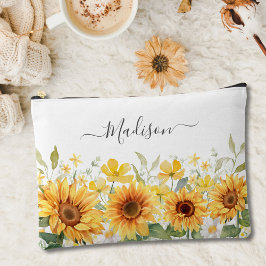 Monogram Gele Bloem Zonnebloem Bloemen Botanisch Etui