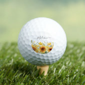 Monogram Gele Bloem Zonnebloem Bloemen Botanisch Golfballen (Insitu Shirt)