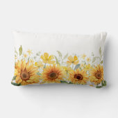 Monogram Gele Bloem Zonnebloem Bloemen Botanisch Kussen (Achterkant)