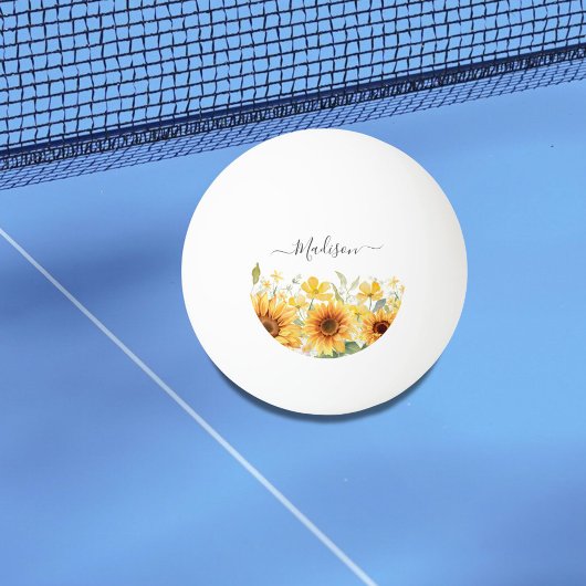 Monogram Gele Bloem Zonnebloem Bloemen Botanisch Pingpongbal