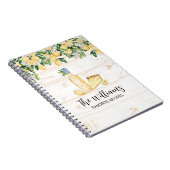 Monogram gele citroenboom wit hout recept notitieboek (Rechterzijde)