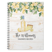 Monogram gele citroenboom wit hout recept notitieboek (Voorkant)