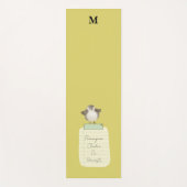 Monogram Gele Cute Bird Custom Focus Herinnering Yogamat (Voorkant)