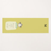 Monogram Gele Cute Bird Custom Focus Herinnering Yogamat (Voorkant (horizontaal))