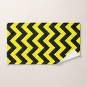 Monogram gele en zwarte chevron patroon bad handdoek (Handdoek)