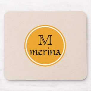 Monogram Gele goudcirkel Muismat