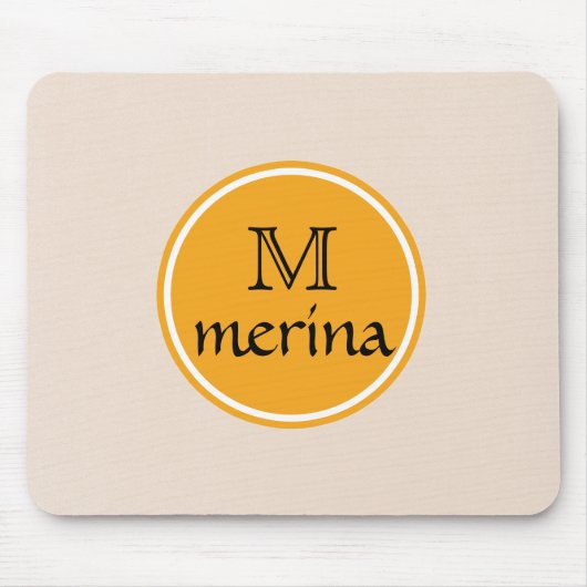 Monogram Gele goudcirkel Muismat (Voorkant)