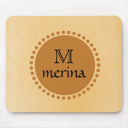 Monogram Gele goudcirkel Muismat (Voorkant)
