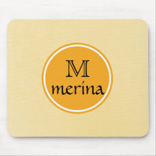 Monogram Gele goudcirkel Muismat