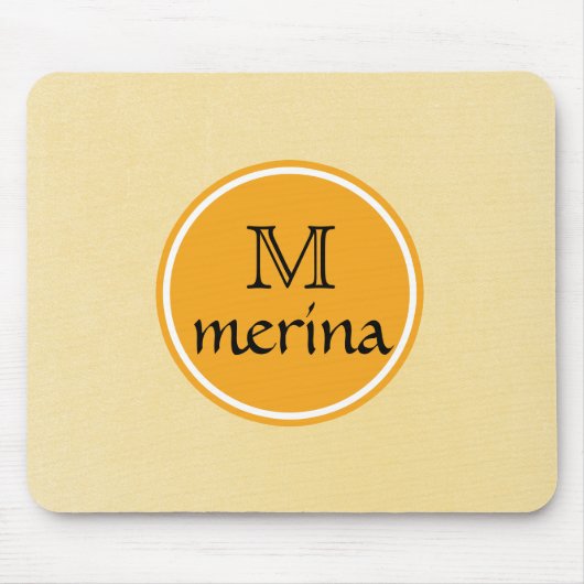 Monogram Gele goudcirkel Muismat (Voorkant)