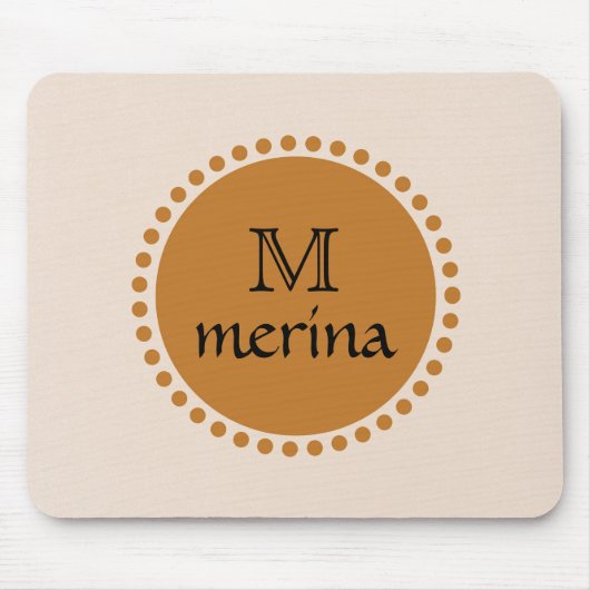 Monogram Gele goudcirkel Muismat (Voorkant)