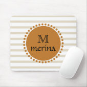 Monogram gele goudstremmende cirkel muismat (Met muis)