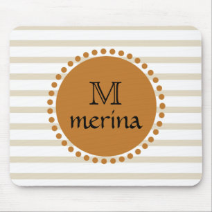 Monogram gele goudstremmende cirkel muismat