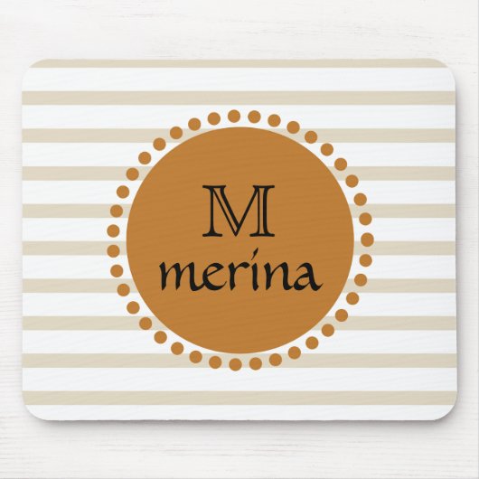 Monogram gele goudstremmende cirkel muismat (Voorkant)