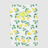 Monogram Gele Lemons Waterverf Golfhanddoek (Voorkant)