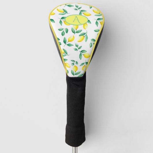 Monogram Gele Lemons Waterverf Golfheadcover (Voorkant)