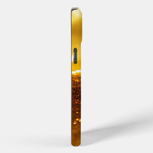 Monogram gele luxe glitter Case-Mate iPhone case (Achterkant / Rechts)