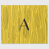 Monogram gele neushoorn cadeaupapier (Vlak)