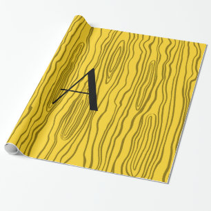 Monogram gele neushoorn cadeaupapier