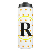 Monogram gele Oranje poka Dots Thermosbeker (Voorkant)